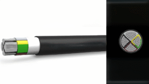 Power cable 0,6/1 kV with Al conductors, PVC insulated and sheathed