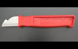 Kabelkniv vänster röd Sverige VMC kniven (utan slida)