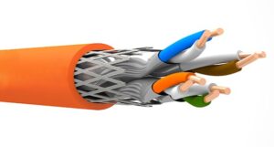 CAT7A S/FTP 1000MHZ LSZH-HFFR + PE 4X2X23 AWG RAL 2003 ORANGE+PE RAL 9005 BLACK CONDUCTOR CLASS 1